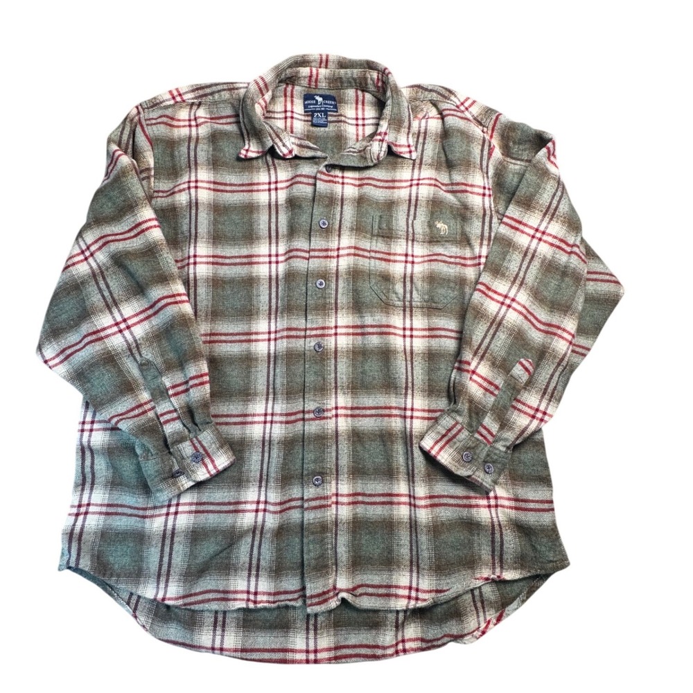Moose Creek Flannel Shirt Mens 2XL Plaid Long Sleeve Button Front Outdoor Cotton
